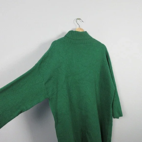 POMANDER PLACE Vivianne Green Turtleneck Oversized Sweater Dress XL 3/4 Length - Picture 8 of 10